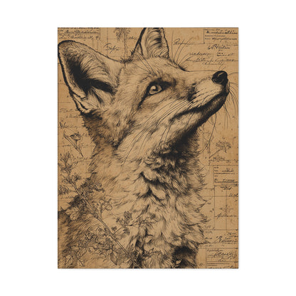 Vintage Natural History Fox Study Wall Art & Canvas Print