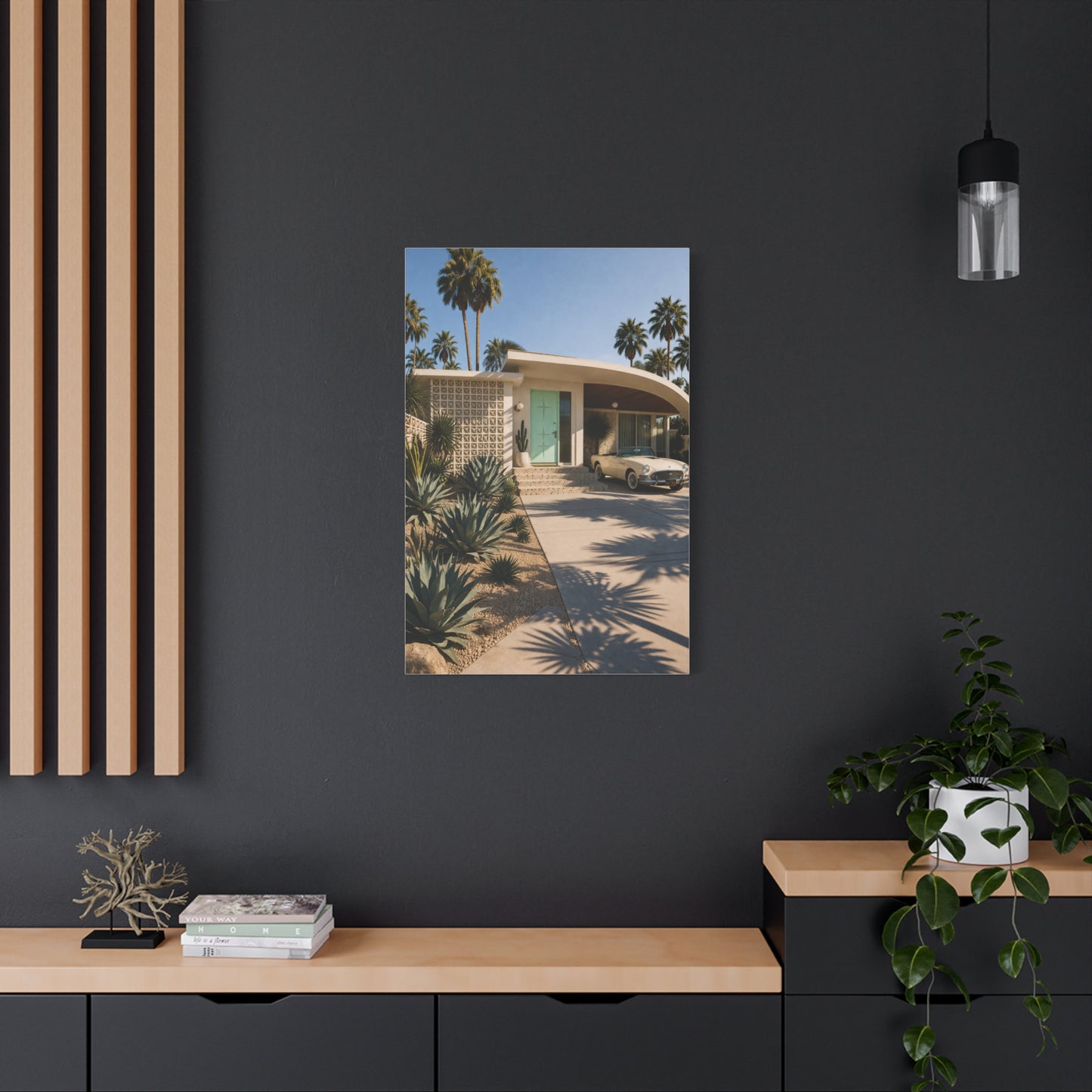 Palm Springs Modern Villa Exterior Wall Art & Canvas Print