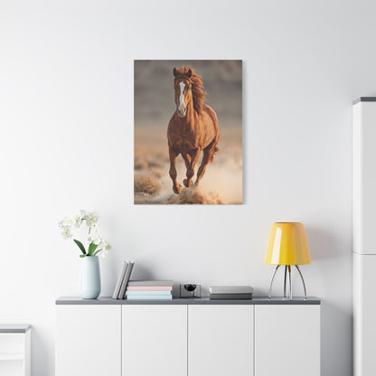 Running Chestnut Stallion Power Wall Art & Canvas Print