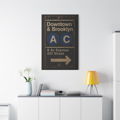 Vintage Subway Sign Industrial Wall Art & Canvas Print