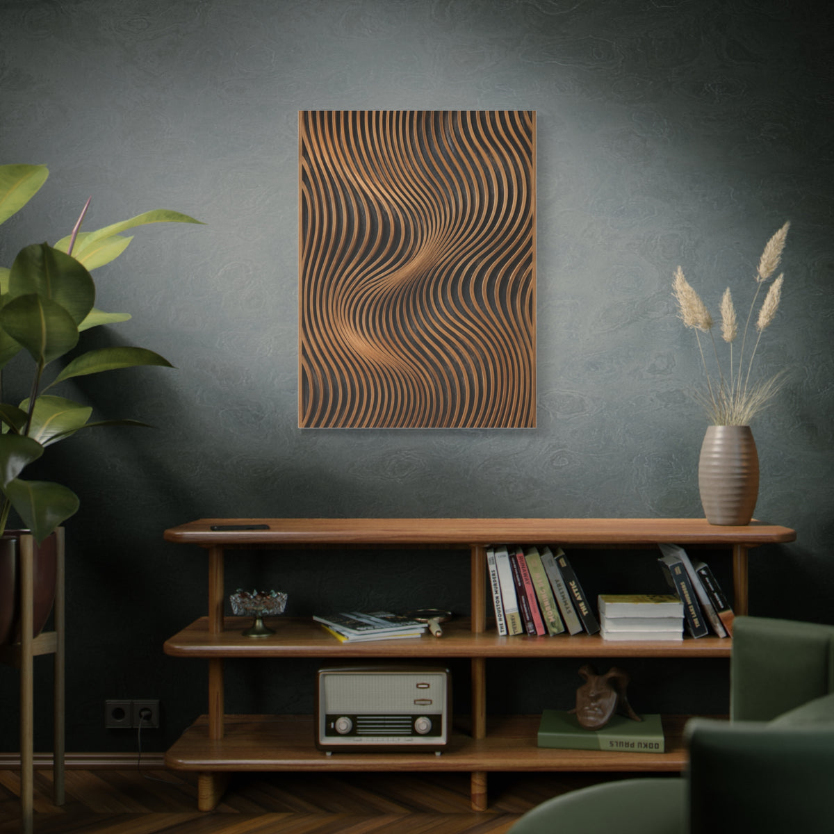 Minimal Slatted Wave Flow Panel Wall Art & Canvas Print