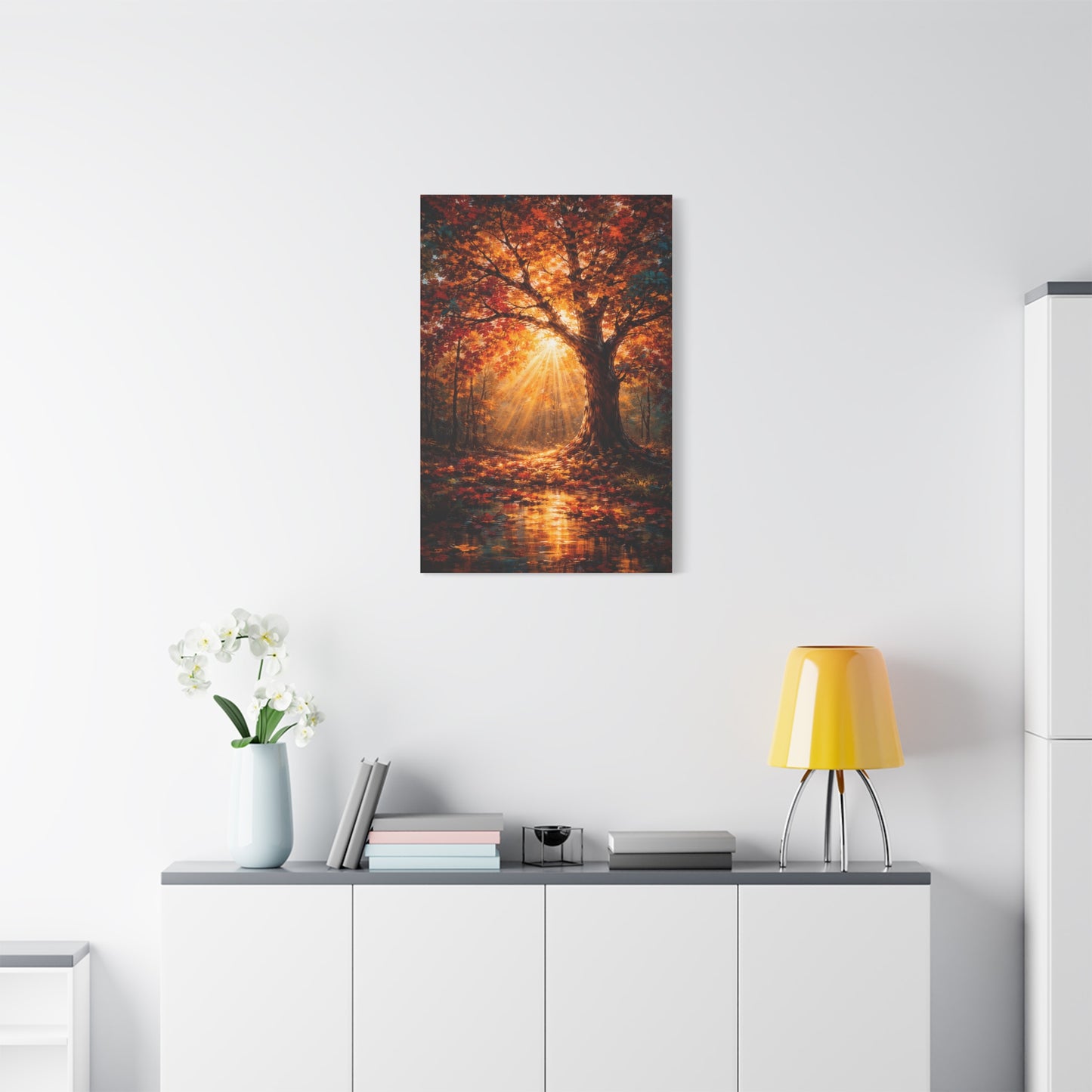 Radiant Autumn Sunburst Tree Wall Art & Canvas Print