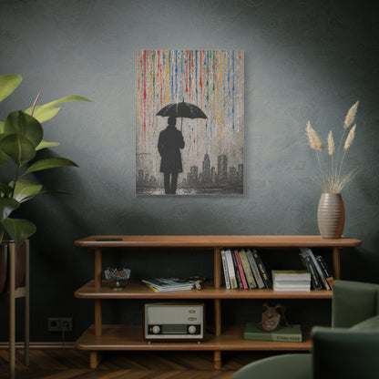 Urban Rain Umbrella Street Art Wall Art & Canvas Print