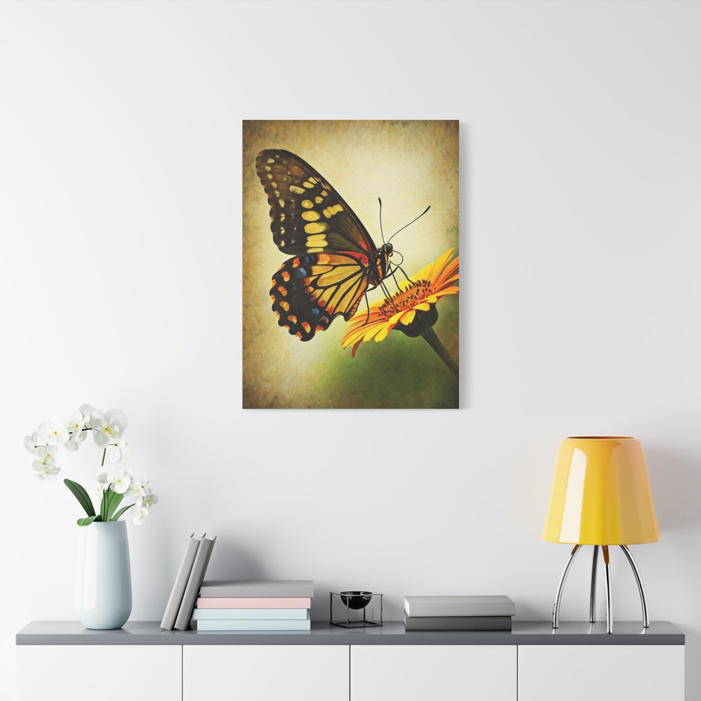 Golden Meadow Butterfly on Flower Wall Art & Canvas Prints