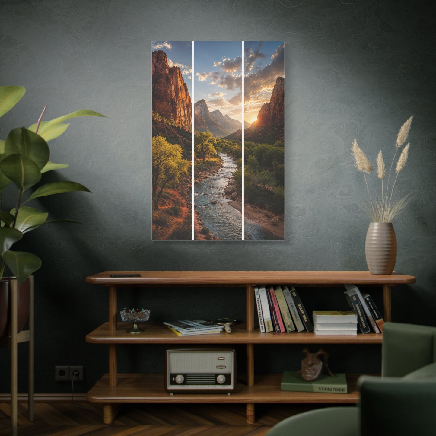 Zion Canyon Triptych Landscape Wall Art & Canvas Print