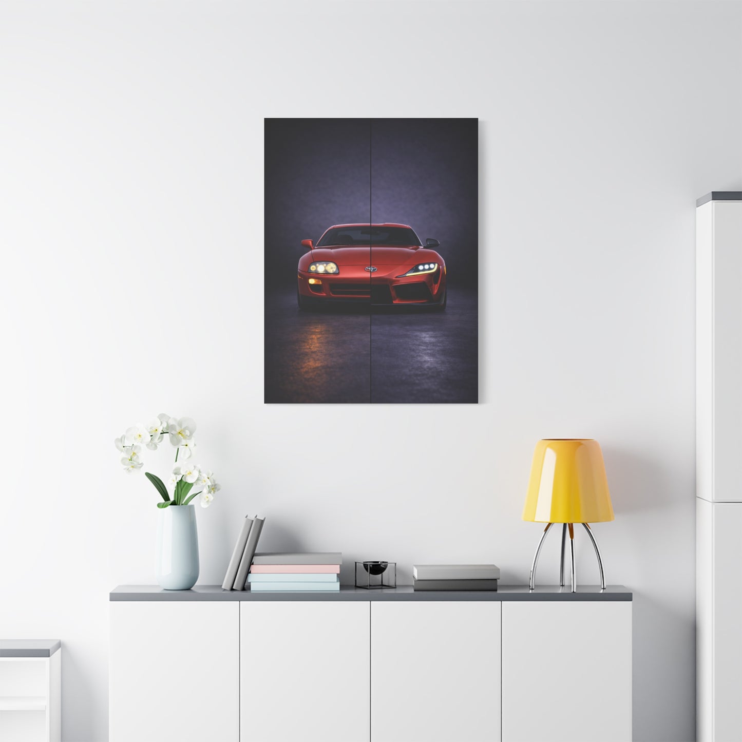 Toyota Supra Split Mk4 vs Mk5 Evolution Wall Art & Canvas Prints