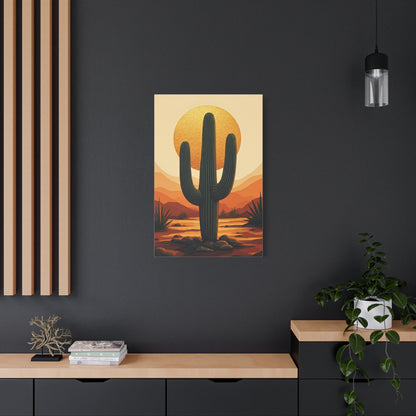 Golden Sun Desert Saguaro Landscape Wall Art & Canvas Prints