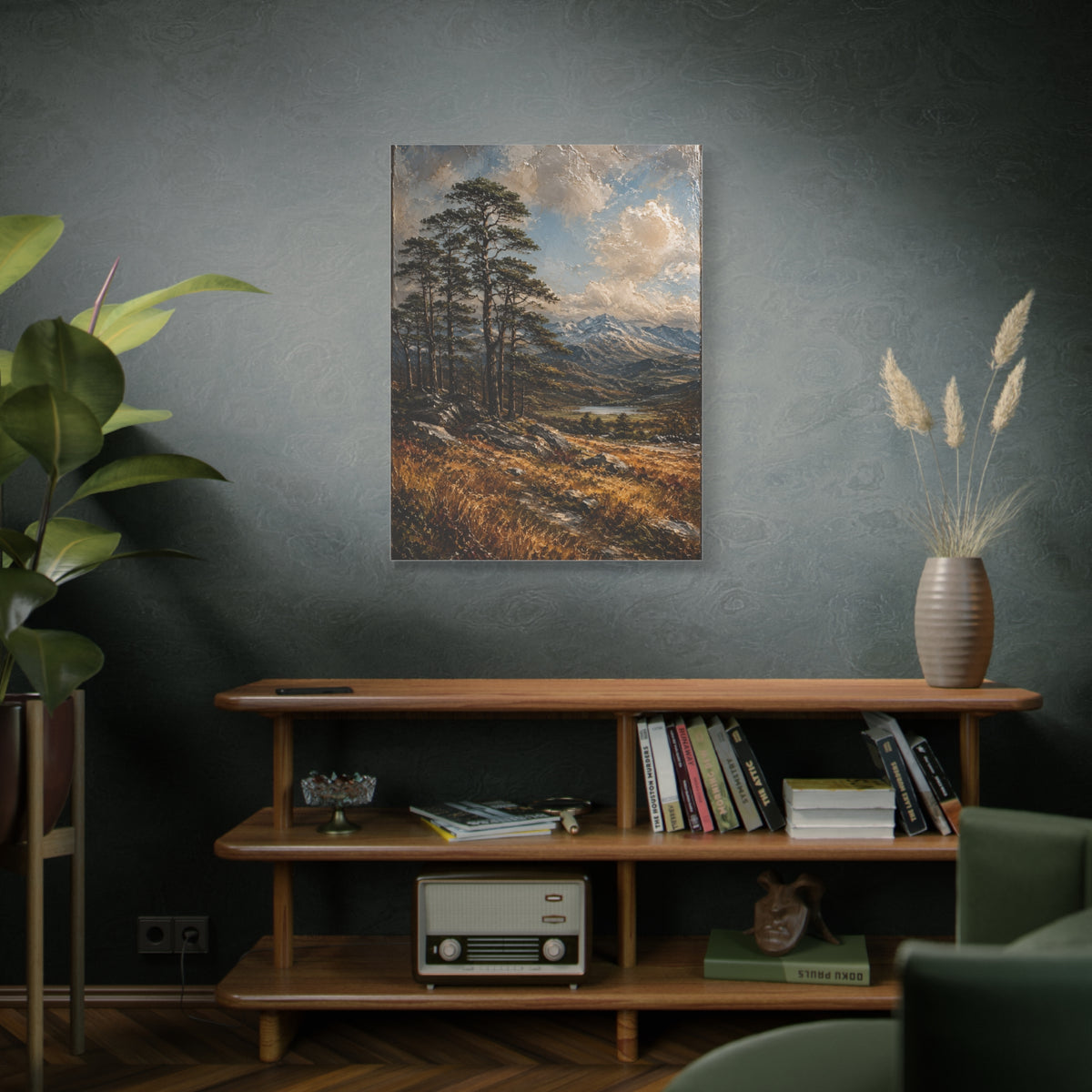 Mountain Pine Landscape Oil Painting Trees Wall Art & Canvas Print