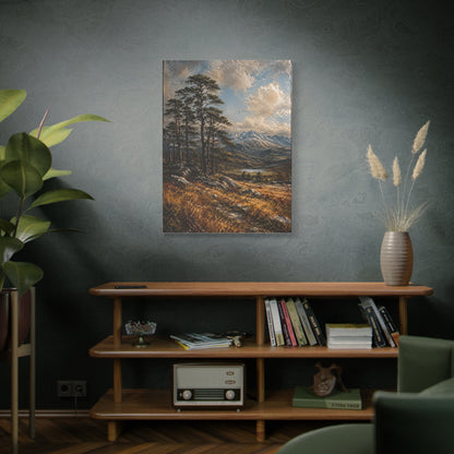 Mountain Pine Landscape Oil Painting Trees Wall Art & Canvas Print