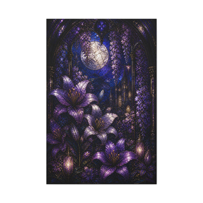 Stained Glass Violet Cathedral Garden Wall Art & Canvas Print