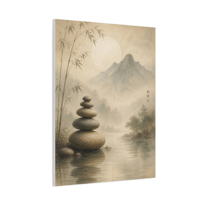 Zen Sacred Stone Landscape Wall Art & Canvas Print
