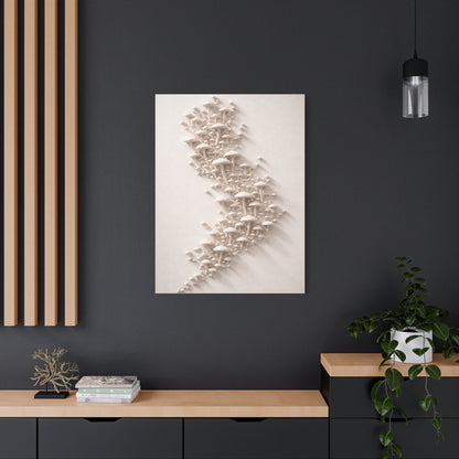 Modular 3D Stick-On Mushroom Colony Wall Art & Canvas Print