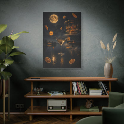 Surreal Moonlit Martini Dreamscape Wall Art & Canvas Print