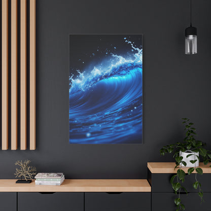 Powerful Ocean Wave in Electric Blue Motion Wall Art & Canvas Prints