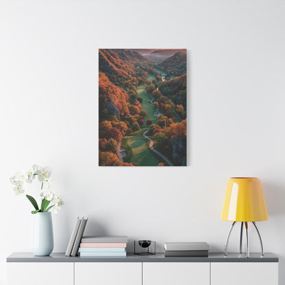 Autumn Valley Golf Course Aerial Wall Art & Canvas Print