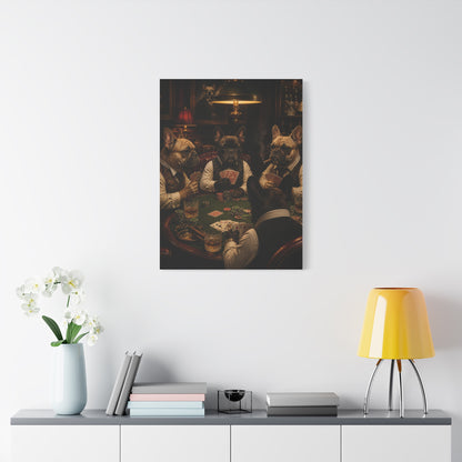 French Bulldog Poker Club Wall Art & Canvas Print
