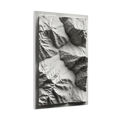 Sculpted Topographic Relief Wall Art & Canvas Print