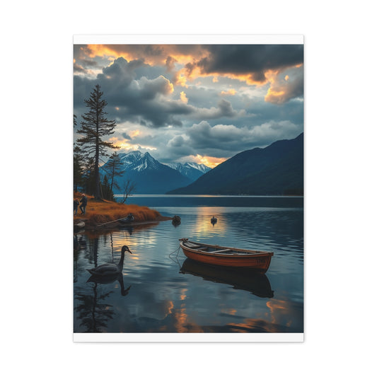 Premium Lake Canvas Print: Tranquil Waters Wall Decor