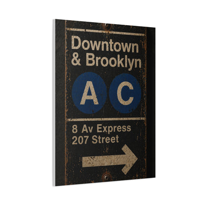 Vintage Subway Sign Industrial Wall Art & Canvas Print