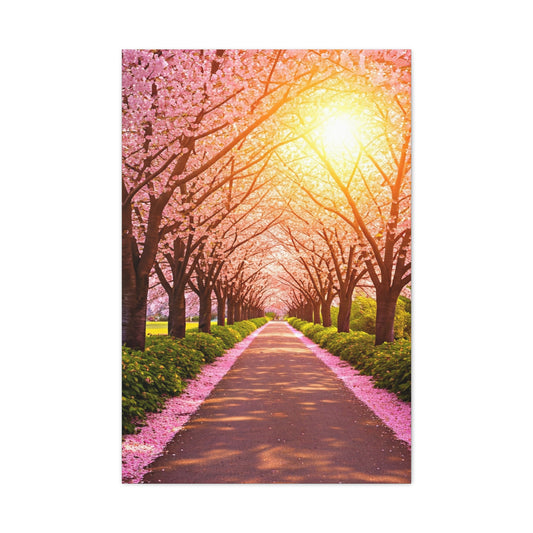 Cherry Blossom Tree Tunnel Spring Pathway Wall Art & Canvas Prints