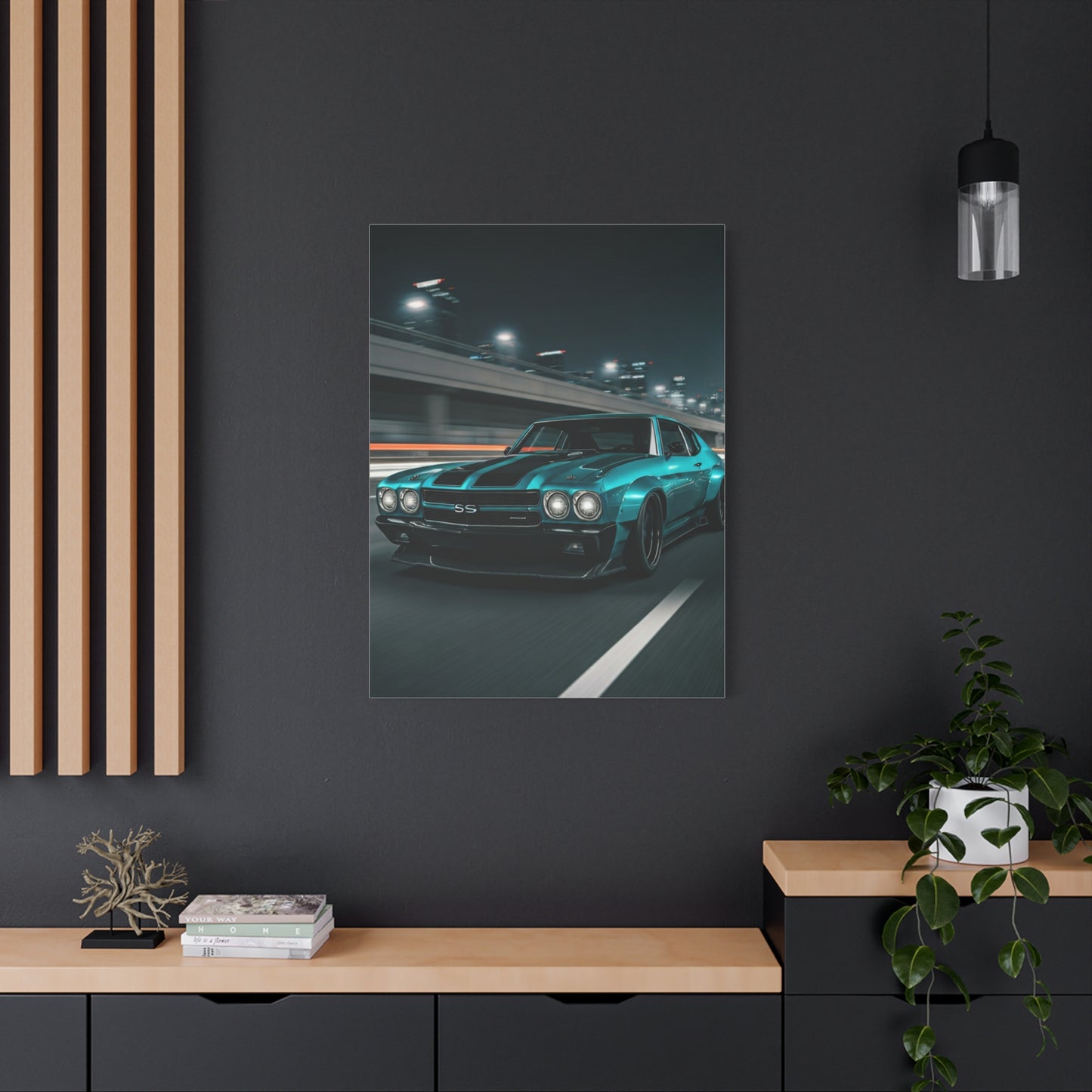 1970 Chevrolet Chevelle SS Twin Stripe Interstate Assault Wall Art & Canvas Prints