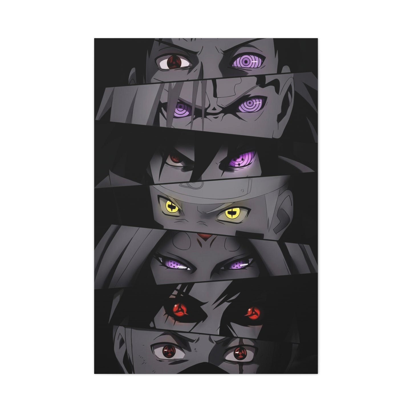 Naruto Legendary Shinobi Eyes Dark Poster Wall Art & Canvas Print