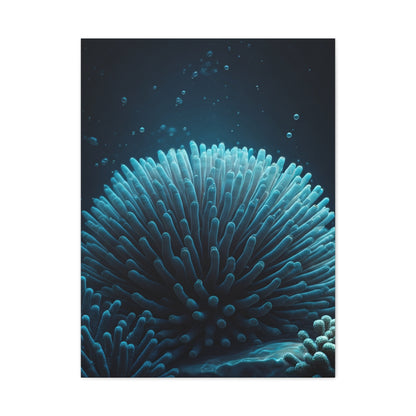 Coral Reef Glow in Deep Blue Ocean Wall Art & Canvas Prints
