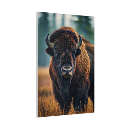 American Bison in Autumn Prairie Light Wall Art & Canvas Print