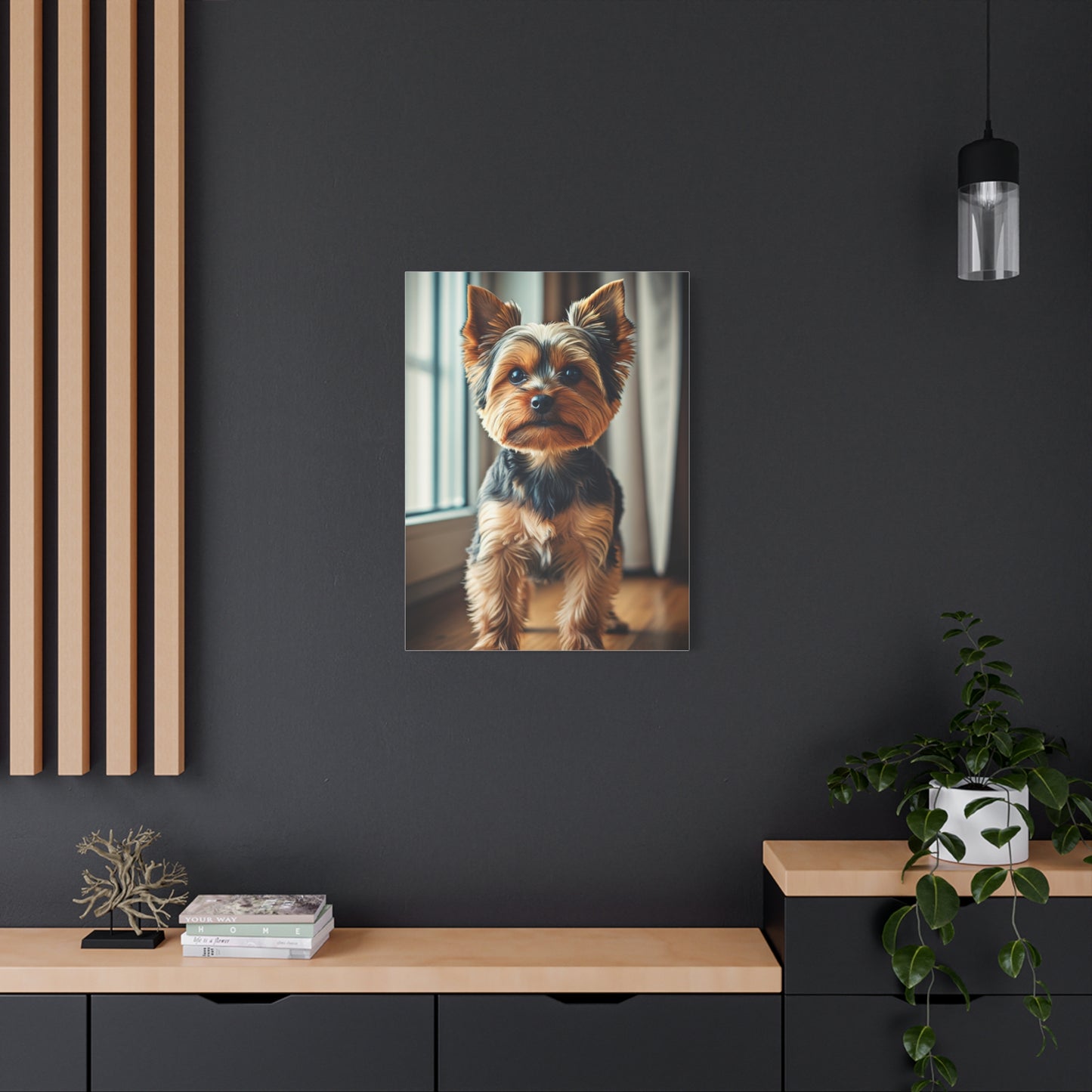 Window Light Yorkie Portrait Wall Art & Canvas Print