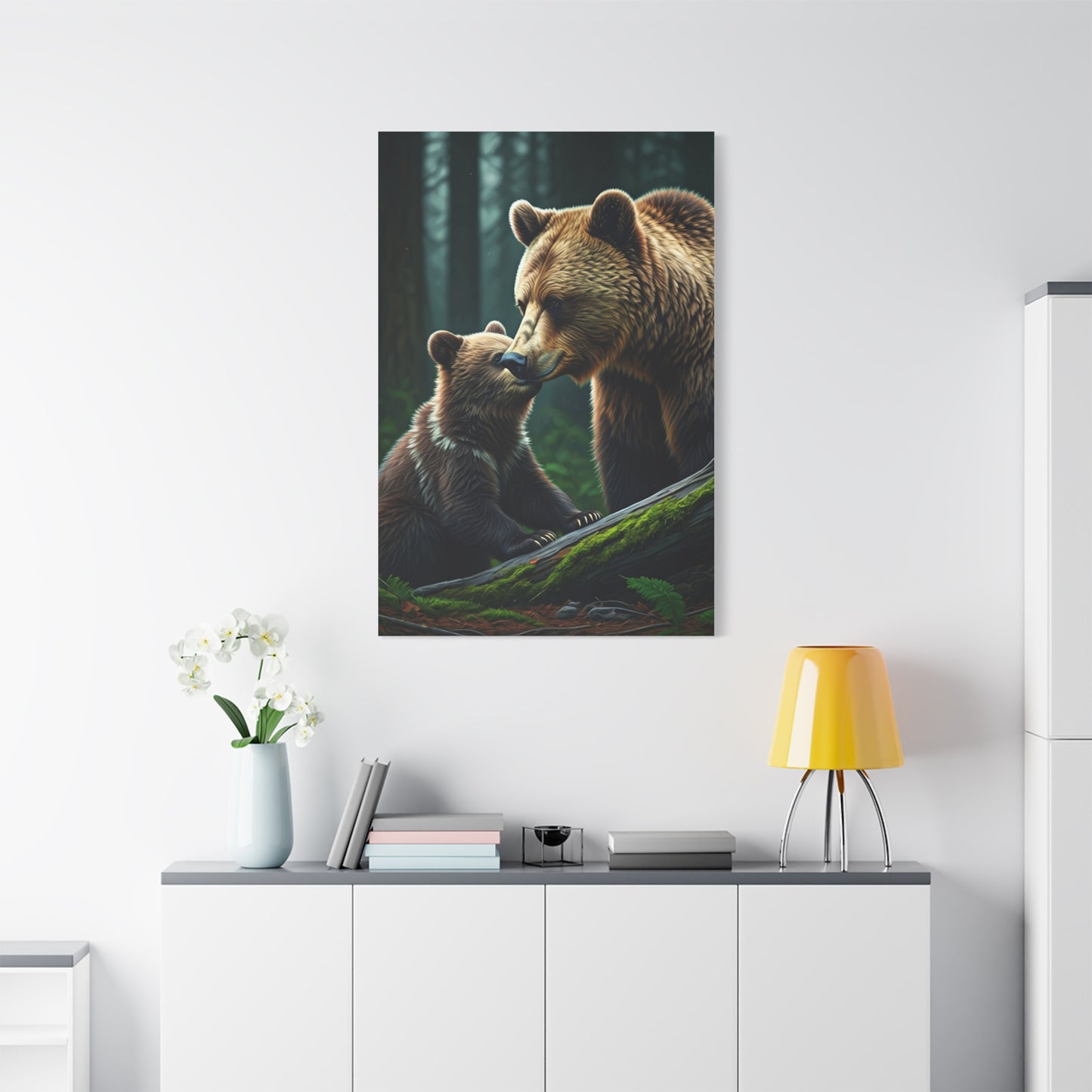 Mother and Cub Bear Forest Wall Art & Canvas Prints