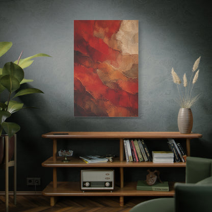 Earthy Layered Red Terrain Abstraction Wall Art & Canvas Print