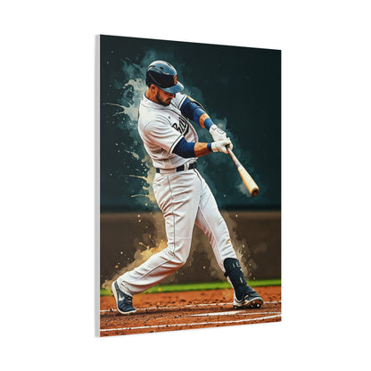 Home Run Swing Impact Baseball Wall Art & Canvas Prints