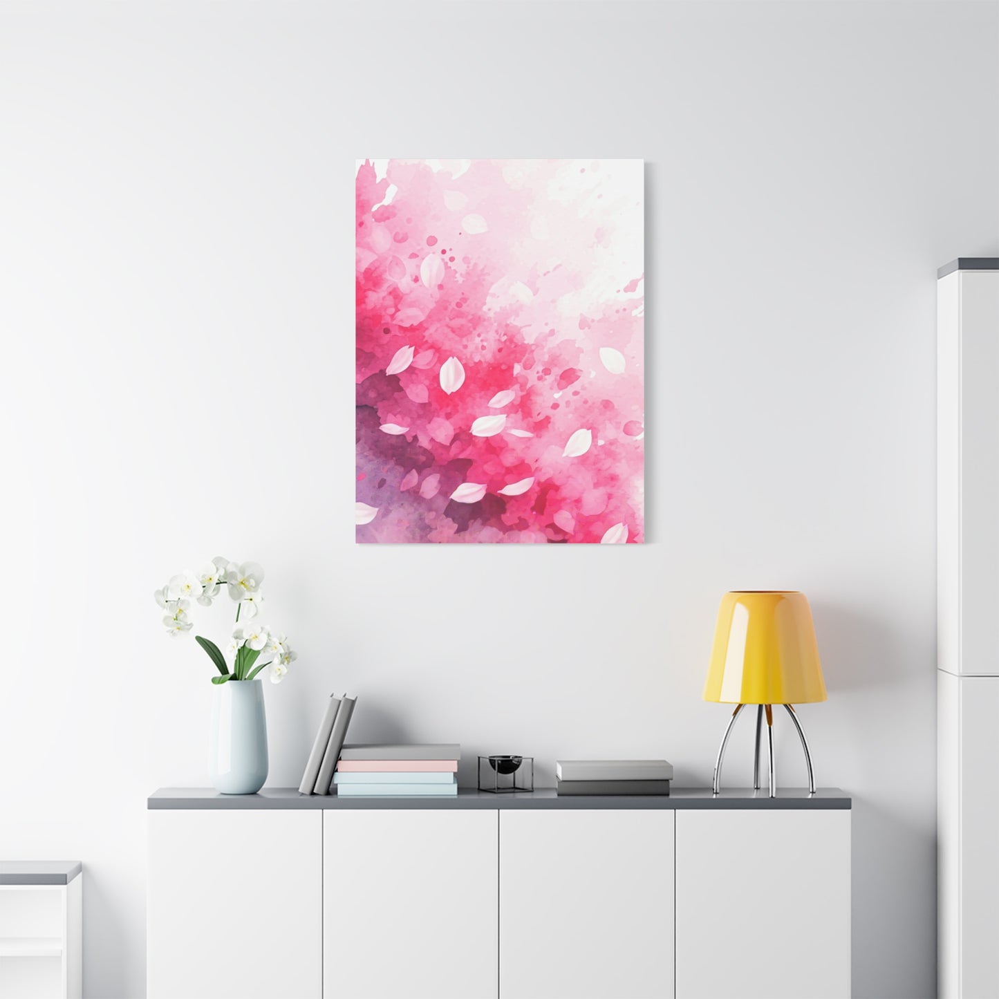 Abstract Sakura Watercolor Petals Wall Art & Canvas Prints