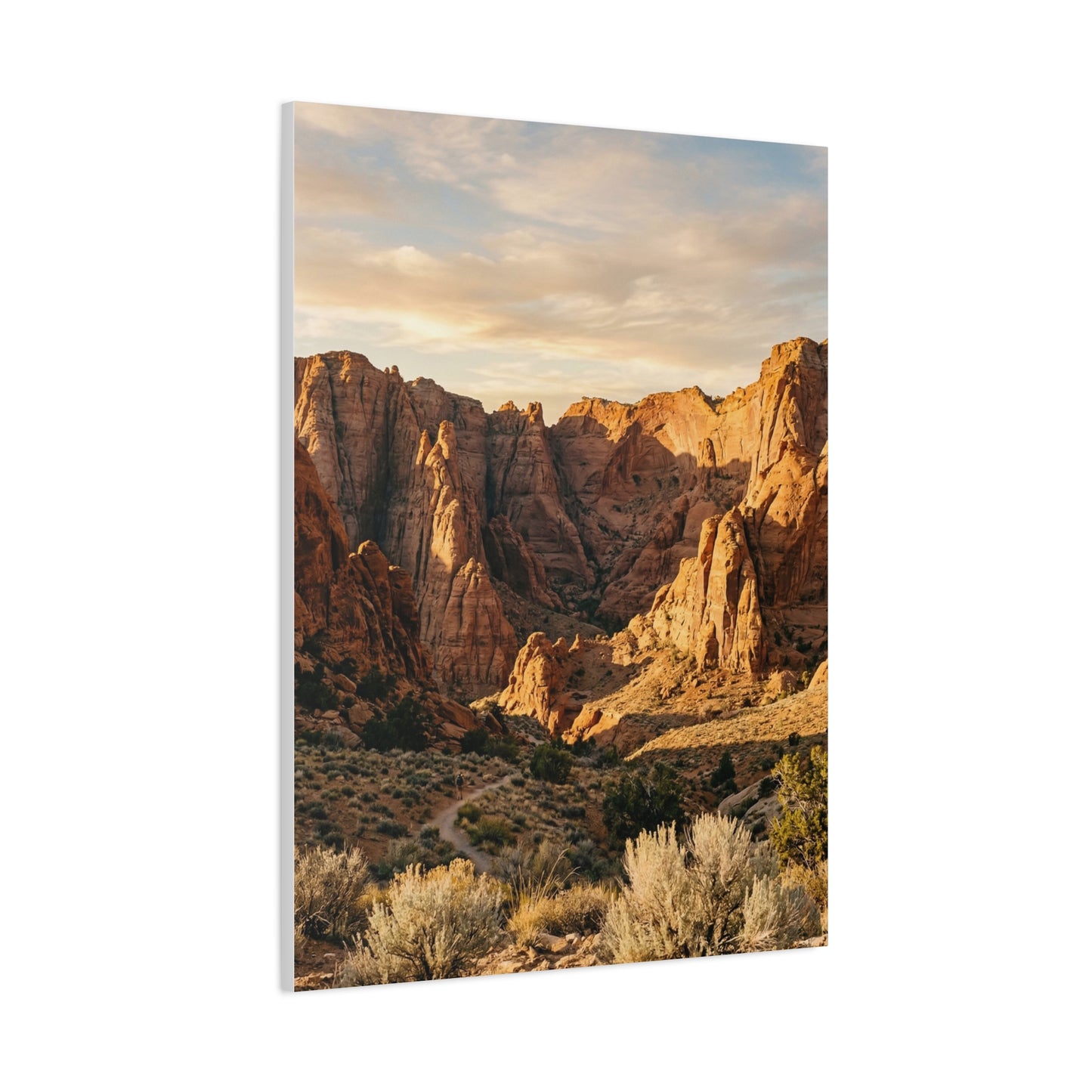 Red-Rock Golden Hour Canyon Wall Art & Canvas Print