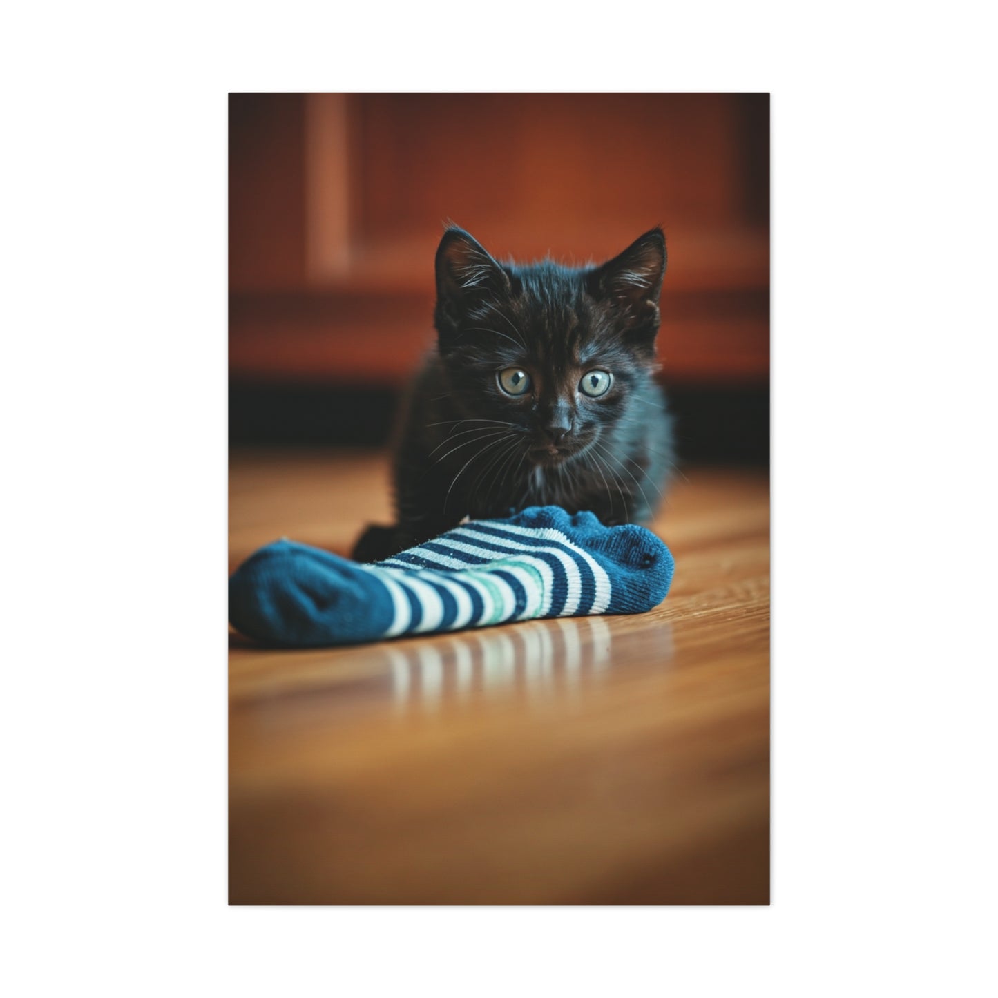 Playful Midnight Kitten Wall Art & Canvas Prints
