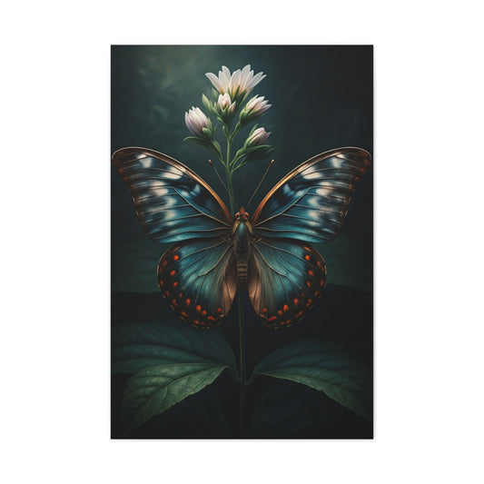 Midnight Blue Garden Butterfly Wall Art & Canvas Prints