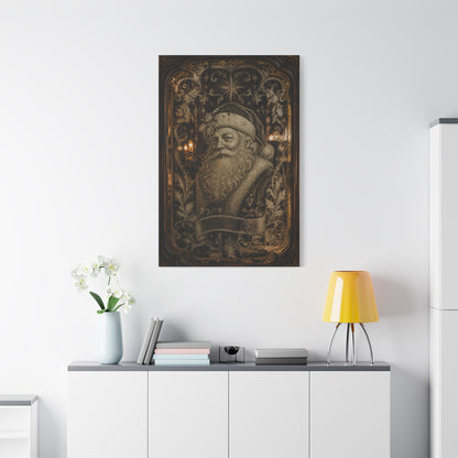 Victorian Etched Mirror Santa Wall Art & Canvas Print