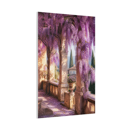 Cascading Wisteria Balcony Scene Wall Art & Canvas Print