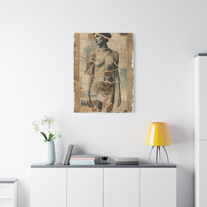 Mixed Media Collage Figure Wall Art & Canvas Print