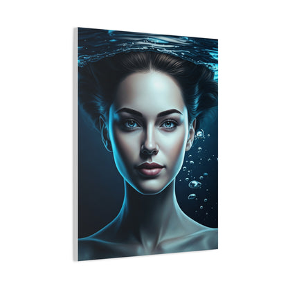 Underwater Woman Portrait with Floating Hair Wall Art & Canvas Prints