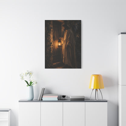Jesus Knocking Candlelight Door Wall Art & Canvas Print