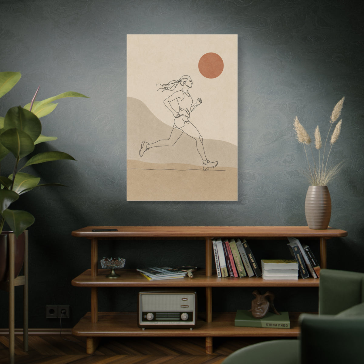 Scandinavian Runner Line Art Sports Wall Art & Canvas Print