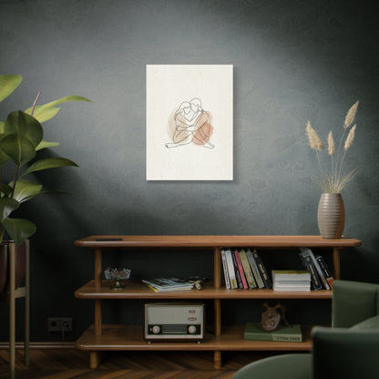 Minimal Line Art Intimate Embrace Wall Art & Canvas Print