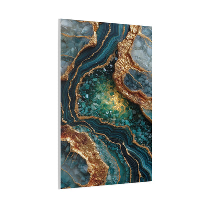Emerald Gold Geode Abstract Wall Art & Canvas Print