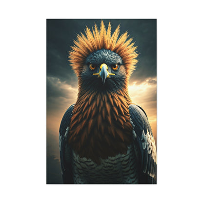 Regal Crowned Raptor Portrait Wall Art & Canvas Prints