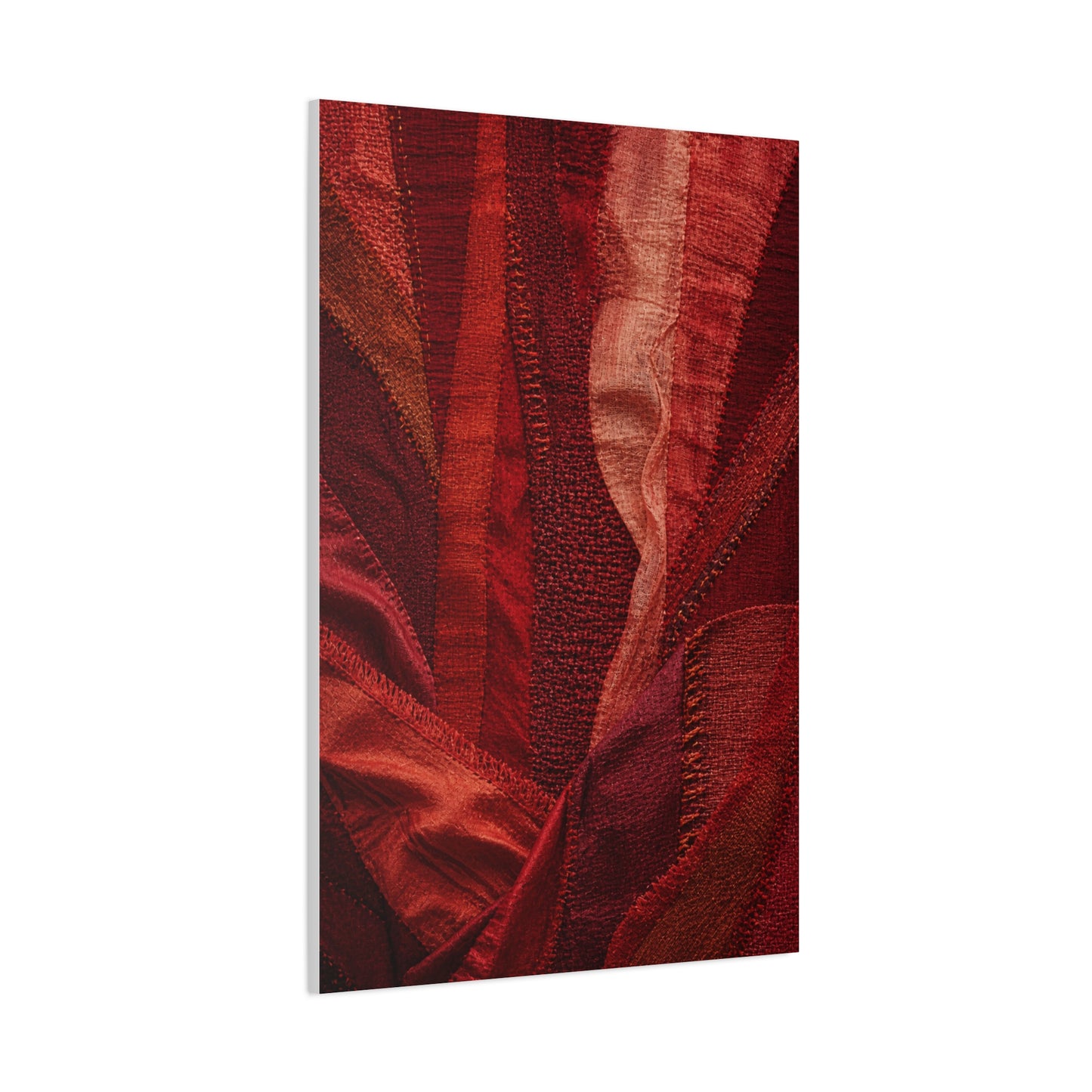 Red Textile Layered Fabric Abstraction Wall Art & Canvas Print