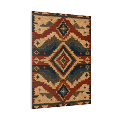 Navajo Inspired Geometric Textile Southwest Wall Art & Canvas Print