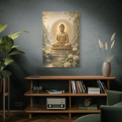 Golden Buddha Meditation Wall Art & Canvas Print