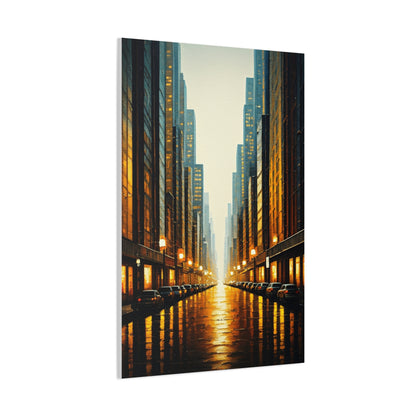 Golden City Reflection Wall Art & Canvas Prints