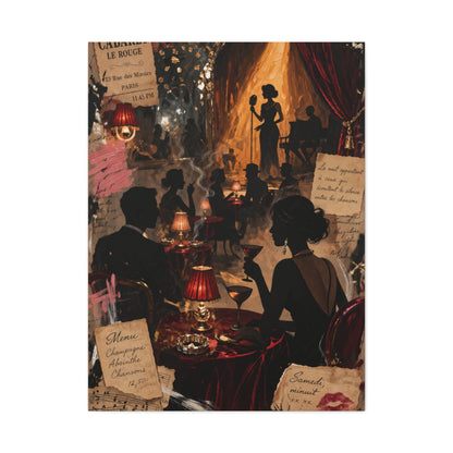 Cabaret Night Collage Scene Wall Art & Canvas Print